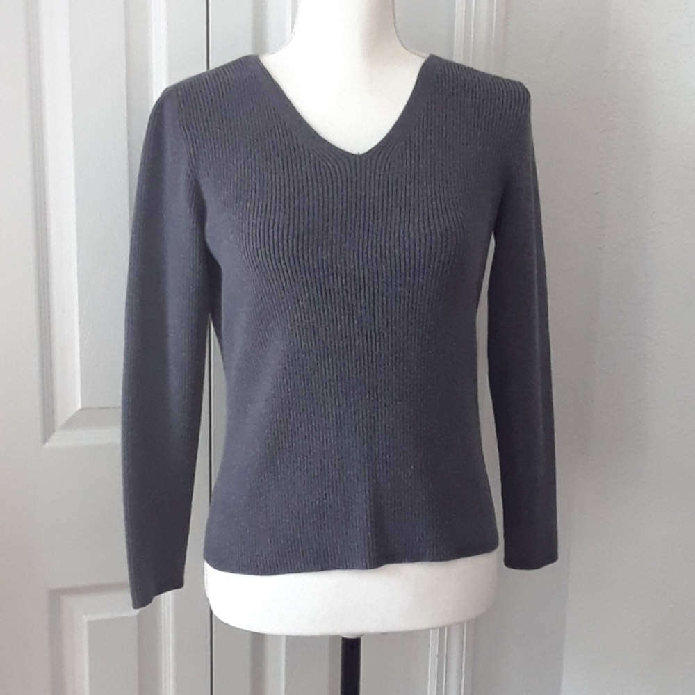 Petite Sophisticate Dark Grey Sweater